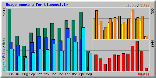Usage summary for bluecool.ir
